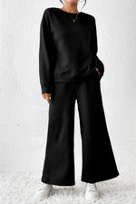 Load image into Gallery viewer, Ultra Loose Textured 2pcs Slouchy Outfit: S / Black
