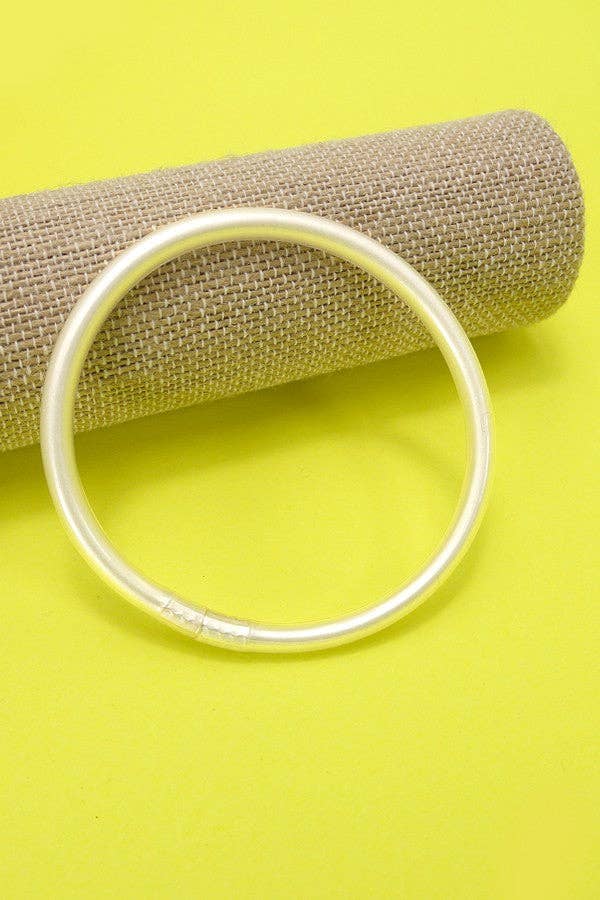 JELLY TUBE GLITTER FOIL BANGLE BRACELETS | 40B106: LT GREEN