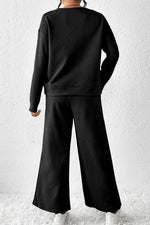 Load image into Gallery viewer, Ultra Loose Textured 2pcs Slouchy Outfit: M / Black
