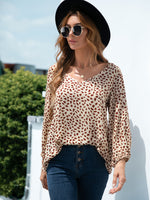 Load image into Gallery viewer, Printed V-Neck Balloon Sleeve Blouse
