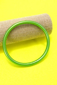 JELLY TUBE GLITTER FOIL BANGLE BRACELETS | 40B106: LT GREEN