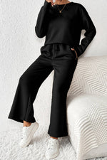 Load image into Gallery viewer, Ultra Loose Textured 2pcs Slouchy Outfit: M / Black
