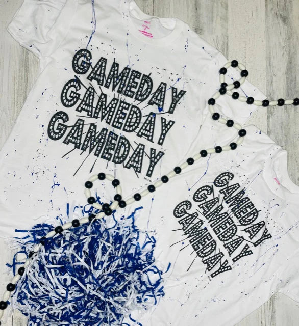 Blue Sparkle Splatter Game Day